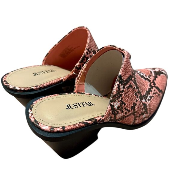 Just Fab Subtle Sophisticated Mule Faux Snakeskin Size 9 - Picture 3 of 6